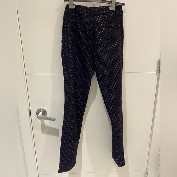 Dex XS navy blue pants with yellow/orange pattern - Picture 4 of 4